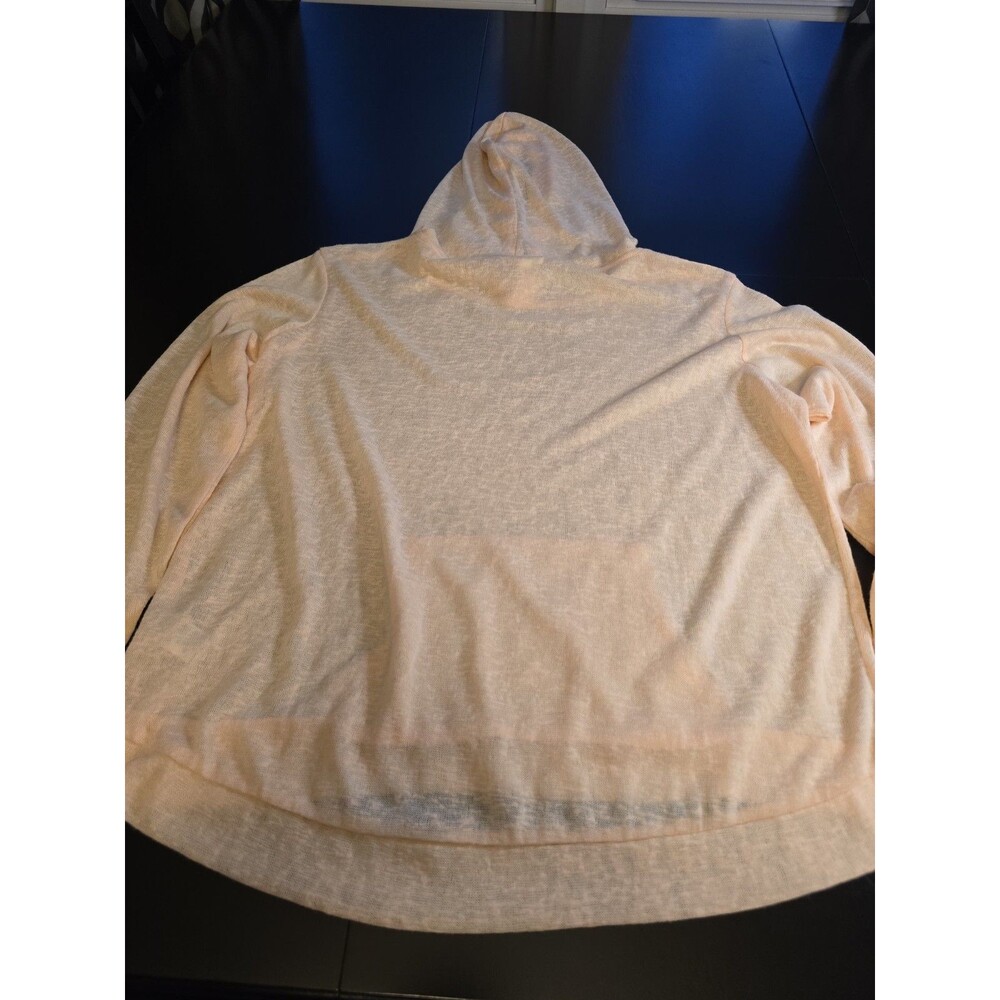 Weatherproof Vintage Hoodie Peach Long Sleeve Pockets Sheer Lightweight Womens M - Picture 8 of 8